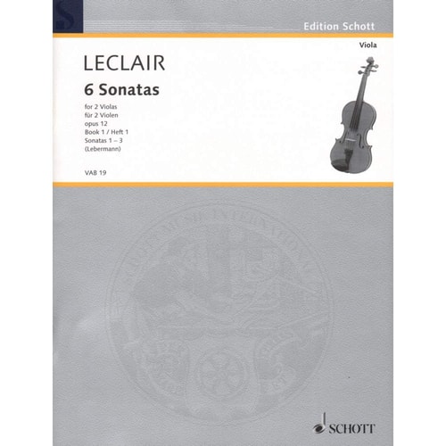 6 Sonatas, Op. 12, Volume 1:1-3 For 2 Violas - Performance Score