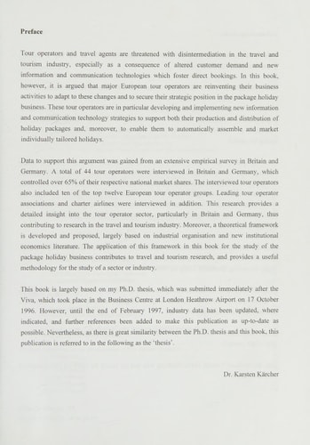 Reinventing the Package Holiday Business: New information and communication technologies