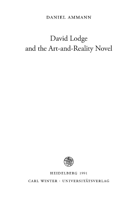 David Lodge and the Art-and-Reality Novel