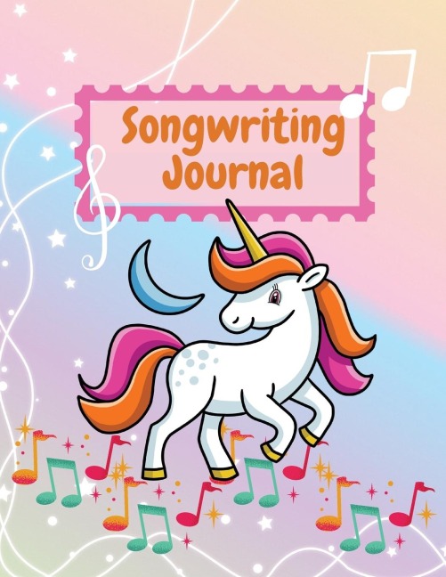 Songwriting Journal: Cute Music Composition Manuscript Paper for Little Musicians and Music Lovers |  Note and Lyrics writing Staff Paper | Large Size 8,5 x 11