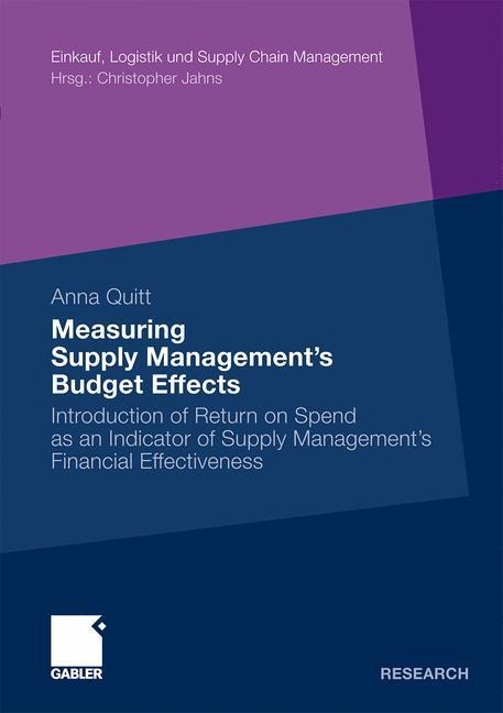 Measuring Supply Managements Budget Effects: Introduction of Return on Spend as an Indicator of Supply Managements Financial Effectiveness