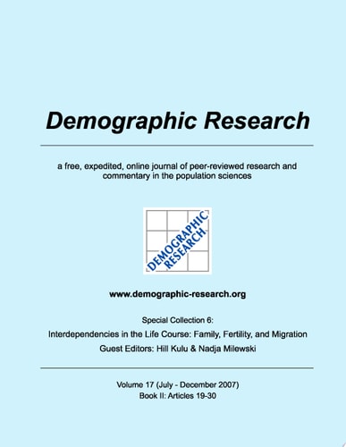 Demographic Research, Volume 17: Book II Articles 19 to 30, Special Collection 6