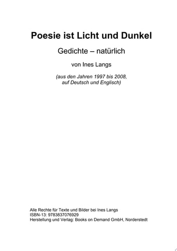 Poesie ist Licht und Dunkel Gedichte - natürlich