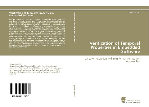 Verification of Temporal Properties in Embedded Software: based on Assertion and Semiformal Verification Approaches