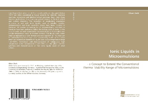 Ionic Liquids in Microemulsions: - a Concept to Extend the Conventional Thermal Stability Range of Microemulsions