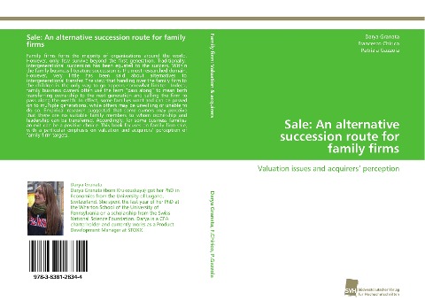 Sale: An alternative succession route for family firms: Valuation issues and acquirers perception