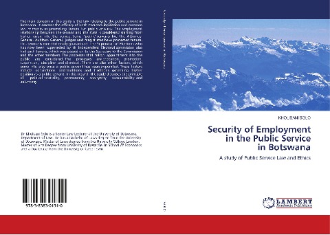 Security of Employment in the Public Service in Botswana: A study of Public Service Law and Ethics