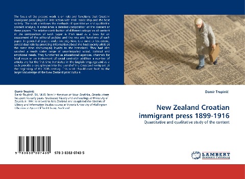 New Zealand Croatian immigrant press 1899-1916: Quantitative and qualitative study of the content