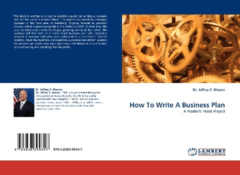 How To Write A Business Plan: A Masters Thesis Project