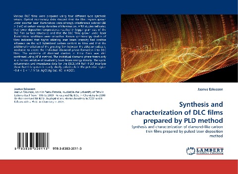 Synthesis and characterization of DLC films prepared by PLD method: Synthesis and characterization of diamond-like carbon thin films prepared by pulsed laser deposition method