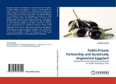 Public-Private Partnership and Genetically Engineered Eggplant: Adoption,Economic Feasibility, and Impact on Varietal Diversity in India