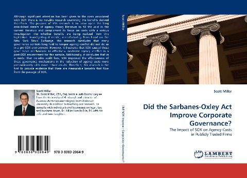Did the Sarbanes-Oxley Act Improve Corporate Governance?: The Impact of SOX on Agency Costs in Publicly Traded Firms