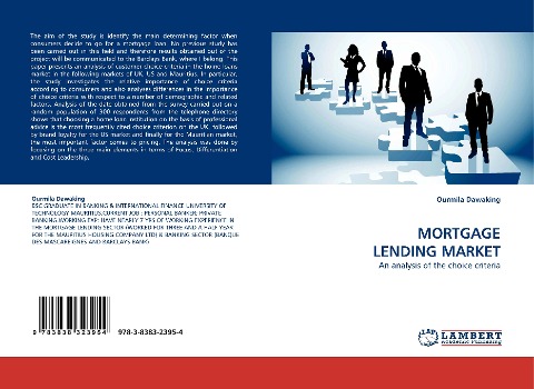MORTGAGE LENDING MARKET: An analysis of the choice criteria