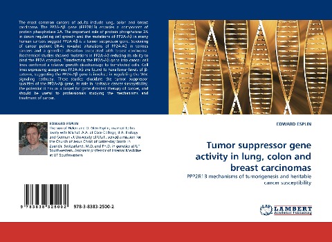 Tumor suppressor gene activity in lung, colon and breast carcinomas: PPP2R1B mechanisms of tumorigenesis and heritable cancer susceptibility