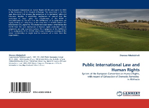Public International Law and Human Rights: System of the European Convention on Human Rights, with regard of Exhaustion of Domestic Remedies  in Abkhazia
