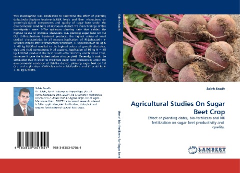 Agricultural Studies On Sugar Beet Crop: Effect of planting dates, bio-fertilizers and NK fertilization on sugar beet productivity and  quality.