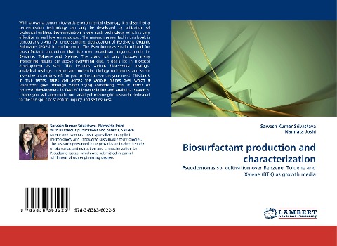 Biosurfactant production and characterization: Pseudomonas sp. cultivation over Benzene, Toluene and Xylene (BTX) as growth media