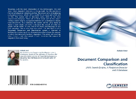 Document Comparison and Classification: JAVA: Search Engine, A Plagiarism Detector and A Database