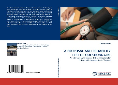 A PROPOSAL AND RELIABILITY TEST OF QUESTIONNAIRE: An Intervention to Improve Self-care Practices for Patients with Hypertension in Thailand