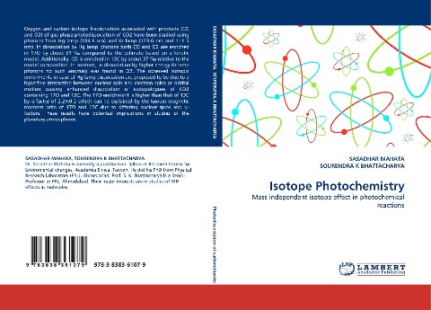 Isotope Photochemistry: Mass independent isotope effect in photochemical reactions