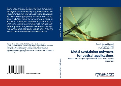 Metal containing polymers for optical applications: Metal Containing Composites with tailor made optical properties