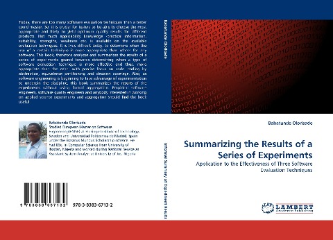 Summarizing the Results of a Series of Experiments: Application to the Effectiveness of Three Software Evaluation Techniques