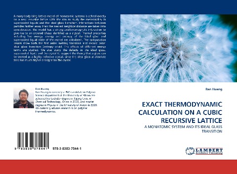 EXACT THERMODYNAMIC CALCULATION ON A CUBIC RECURSIVE LATTICE: A MONATOMIC SYSTEM AND ITS IDEAL GLASS TRANSITION