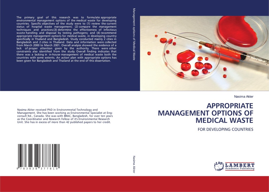 APPROPRIATE MANAGEMENT OPTIONS OF MEDICAL WASTE: FOR DEVELOPING COUNTRIES