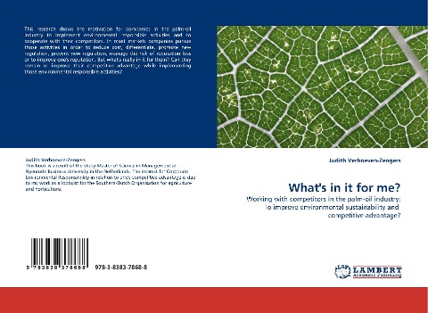Whats in it for me?: Working with competitors in the palm-oil industry: To improve environmental sustainability and  competitive advantage?