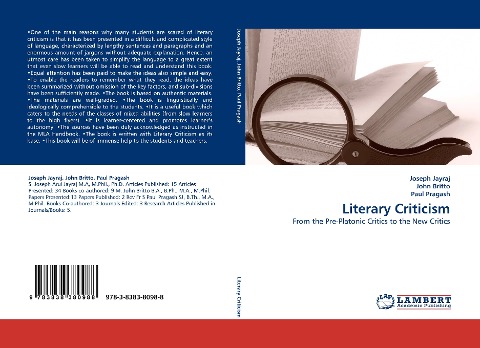 Literary Criticism: From the Pre-Platonic Critics to the New Critics