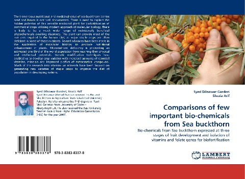 Comparisons of few important bio-chemicals from Sea buckthorn: Bio-chemicals from Sea buckthorn expressed at three stages of fruit development and isolation of vitamins and folate genes for biofortification