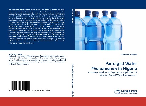 Packaged Water Phenomenon in Nigeria: Assessing Quality and Regulatory Implication of Nigerias Sachet Water Phenomenon