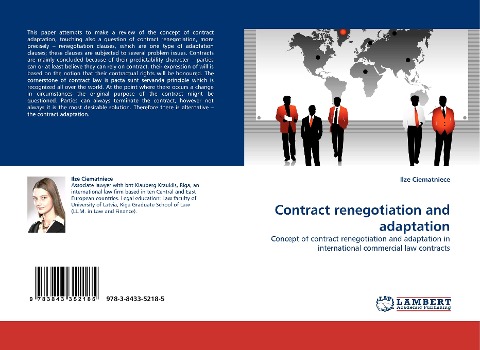 Contract renegotiation and adaptation: Concept of contract renegotiation and adaptation in international commercial law contracts