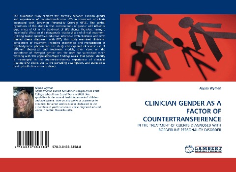 CLINICIAN GENDER AS A FACTOR OF COUNTERTRANSFERENCE: IN THE TREATMENT OF CLIENTS DIAGNOSED WITH BORDERLINE PERSONALITY DISORDER