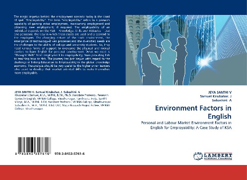 Environment Factors in English: Personal and Labour Market Environment Factors in English for Employability: A Case Study of KSA