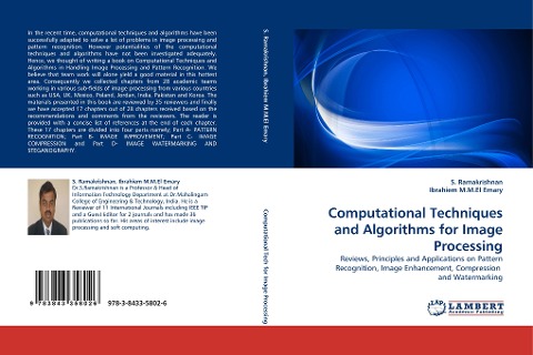 Computational Techniques and Algorithms for Image Processing: Reviews, Principles and Applications on Pattern Recognition, Image Enhancement, Compression  and Watermarking