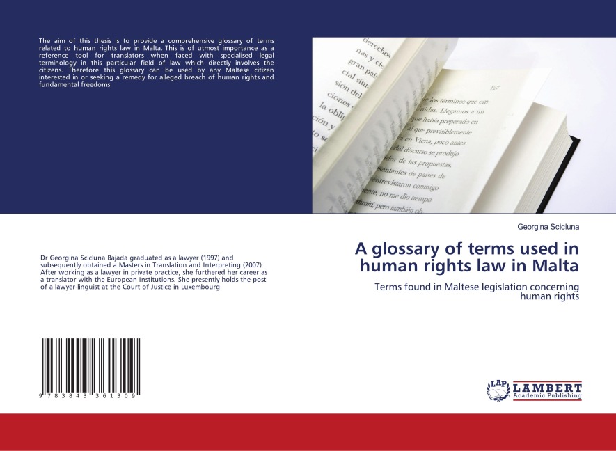 A glossary of terms used in human rights law in Malta: Terms found in Maltese legislation concerning human rights