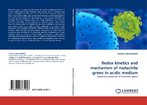 Redox kinetics and mechanism of malachite green in acidic medium: Oxyanions oxidation of malachite green