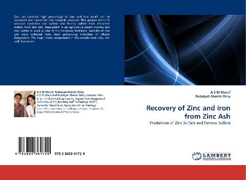 Recovery of Zinc and Iron from Zinc Ash: Production of Zinc Sulfate and Ferrous Sulfate