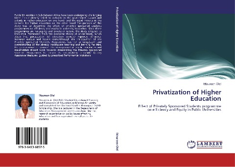 Privatization of Higher Education: Effect of Privately Sponsored Students programme on efficiency and Equity in Public Universities