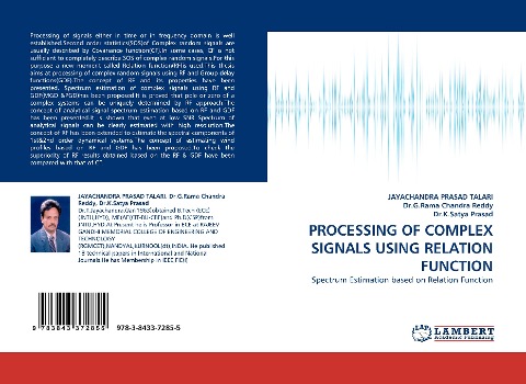 PROCESSING OF COMPLEX SIGNALS USING RELATION FUNCTION: Spectrum Estimation based on Relation Function