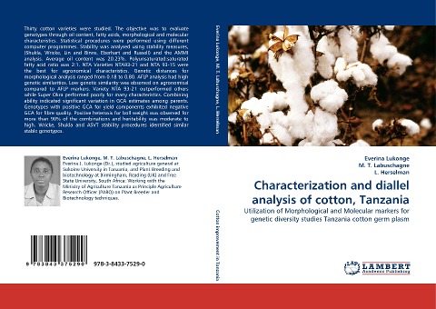 Characterization and diallel analysis of cotton, Tanzania: Utilization of Morphological and Molecular markers for genetic diversity studies Tanzania cotton germ plasm