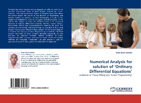 Numerical Analysis for solution of Ordinary Differential Equations: problems of Curve Fittingand Linear Programming