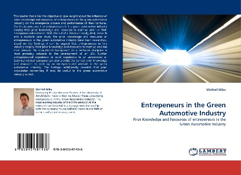 Entrepeneurs in the Green Automotive Industry: Prior Knowledge and Resources of entrepeneurs in the Green Automotive Industry