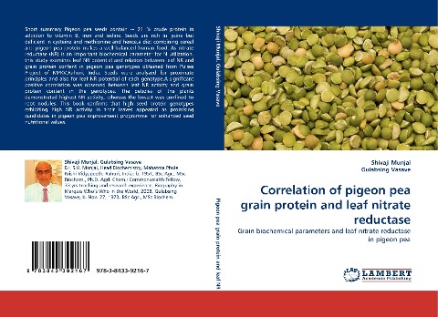 Correlation of pigeon pea grain protein and leaf nitrate reductase: Grain biochemical parameters and leaf nitrate reductase in pigeon pea