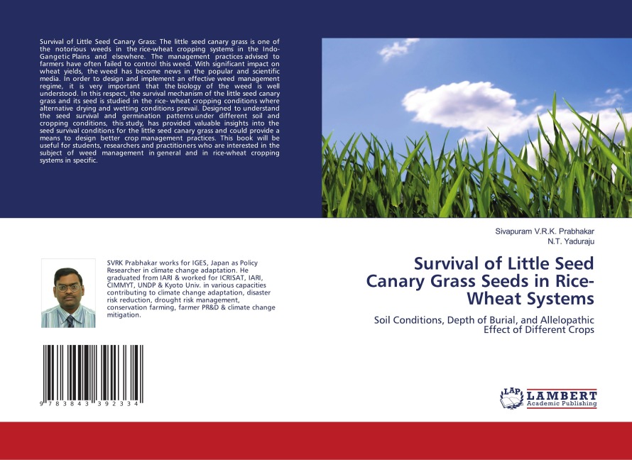 Survival of Little Seed Canary Grass Seeds in Rice-Wheat Systems: Soil Conditions, Depth of Burial, and Allelopathic Effect of Different Crops