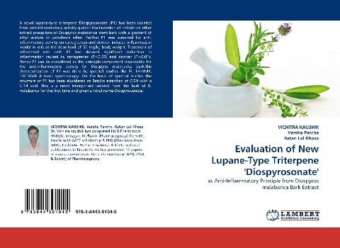 Evaluation of New Lupane-Type Triterpene Diospyrosonate: as Anti-Inflammatory Principle from Diospyros malabarica Bark Extract