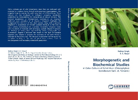 Morphogenetic and Biochemical Studies: in Callus Cultures of Safed Musli (Chlorophytum borivilianum Sant. et. Fernand.)