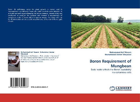 Boron Requirement of Mungbean: Sodic water affects the Boron availability in a calcareous soils