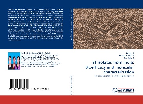 Bt isolates from India: Bioefficacy and molecular characterization: Insect pathology and biological control